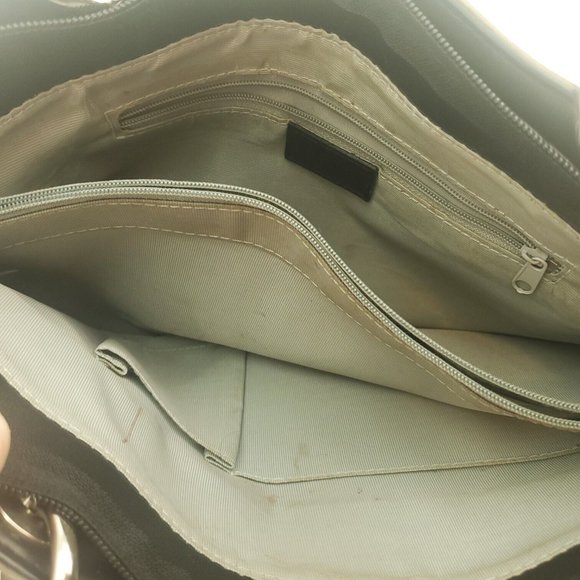 Beijo Womens Taupe Crocodile Textured PU Leather Double Handles Shoulder Bag - Picture 7 of 15